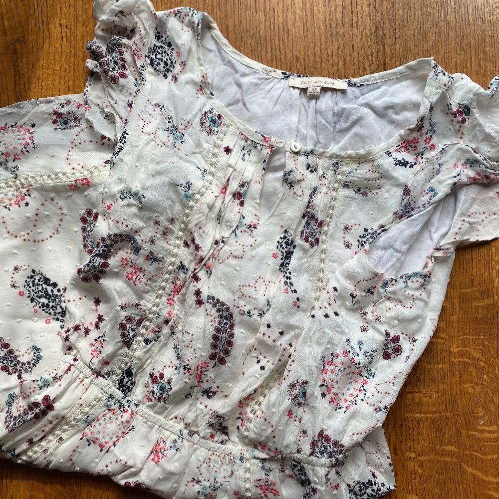 White Paisley Floral Dress NWOT